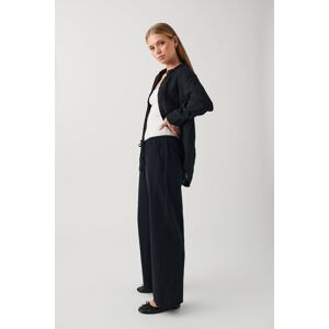 Gina Tricot - Linen blend trousers - hørbukser- Black - XS - Female  Female Black