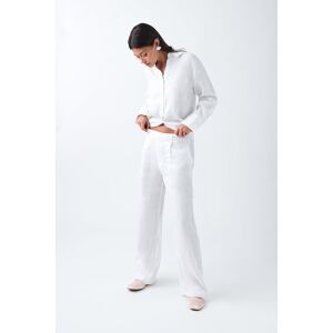 Gina Tricot - Linen trousers - hørbukser- White - L - Female  Female White