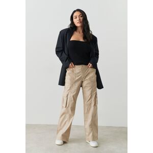 Gina Tricot - Cargo trousers - cargobukser- Beige - 32 - Female  Female Beige