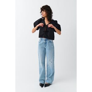 Gina Tricot - Straight high waist jeans - straightjeans- Blue - 38 - Female  Female Blue