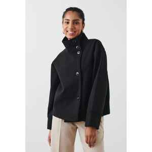 Gina Tricot - Short felt jacket - trenchcoats- Black - XL - Female  Female Black