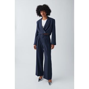 Gina Tricot - Wide tailored trousers - Habitbukser- Blue - XS - Female  Female Blue