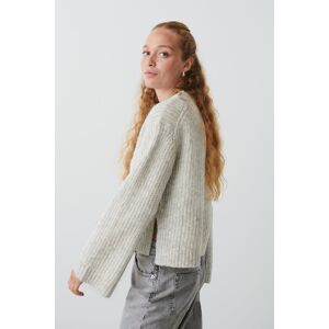 Gina Tricot - Knitted sweater - Striktrøjer- Grey - XL - Female  Female Grey