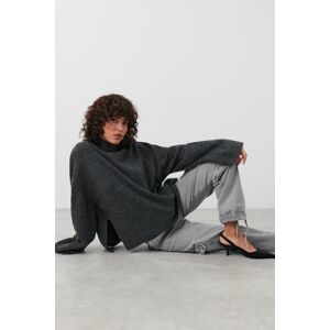 Gina Tricot - Turtleneck knit sweater - Striktrøjer- Grey - XL - Female  Female Grey