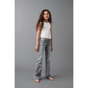 Gina Tricot - Low waist flare button jeans - bootcut- Grey - 158 - Female  Female Grey