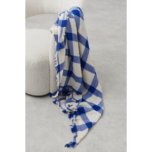 Gina Tricot - Checked crinkle blanket - tæpper & plaider- Blue - ONESIZE - Female  Female Blue