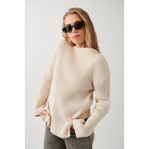 Gina Tricot - Knitted boatneck sweater - Striktrøjer- White - L - Female  Female White
