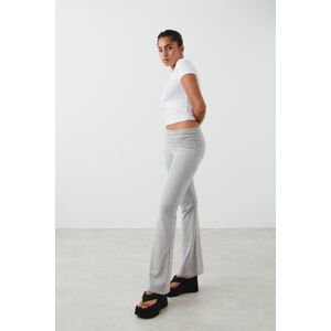 Gina Tricot - Soft touch folded trouser - yoga-pants- Grey - M - Female  Female Grey