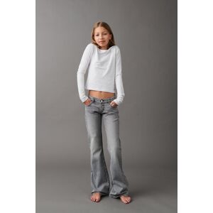 Gina Tricot - Flare button jeans tall - bootcut- Grey - 152 - Female  Female Grey