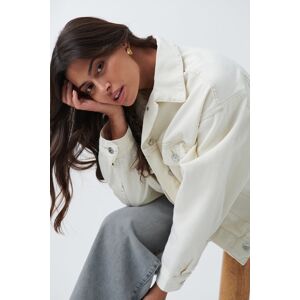Gina Tricot - Loose denim jacket - Denim jackets- White - XL - Female  Female White