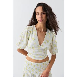 Gina Tricot - Puff sleeve top - bluser med pufærmer- Yellow - XL - Female  Female Yellow