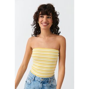 Gina Tricot - Super stretch tube top - bandeau-topper- Yellow - XS - Female  Female Yellow