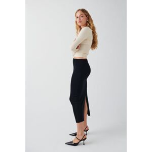 Gina Tricot - Low waist knit skirt - Nederdele- Black - XS - Female  Female Black