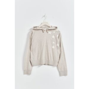 Gina Tricot - Y star knitted hoodie - young-tops- Beige - 170 - Female  Female Beige