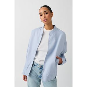 Gina Tricot - Linen blend bomber jacket - bomberjakker- Blue - XL/XXL - Female  Female Blue