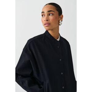 Gina Tricot - Linen blend bomber jacket - bomberjakker- Black - XL/XXL - Female  Female Black