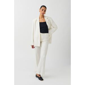 Gina Tricot - Texture linen blend trousers - Habitbukser- White - 34 - Female  Female White