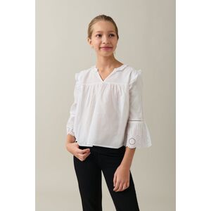 Gina Tricot - Y frill sleeve blouse - young-tops- White - 158/164 - Female  Female White