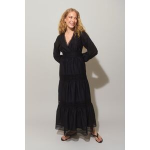 Gina Tricot - Lace detail maxi dress - midi kjoler- Black - 34 - Female  Female Black