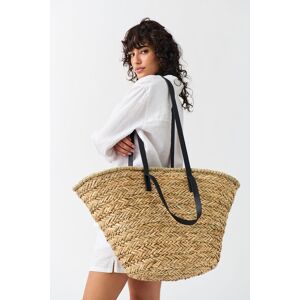Gina Tricot - Straw beach bag - håndtasker- Beige - ONESIZE - Female  Female Beige