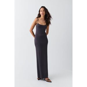 Gina Tricot - Tall maxi slip dress - lange kjoler- Grey - S - Female  Female Grey