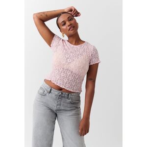 Gina Tricot - Lace top - blondetoppe- Pink - L - Female  Female Pink