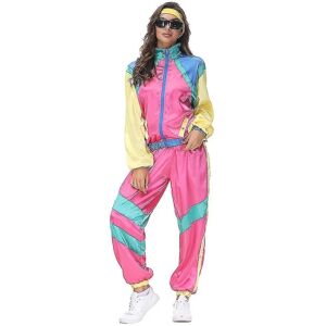 80'er Unisex kostume Retro træningsdragt 90'er Hip Hop Outfit Sæt M Women