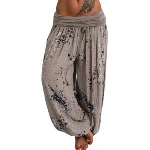 Kvinnor Boho Harem Pants Yoga Casual Baggy Hareem Byxa khaki S