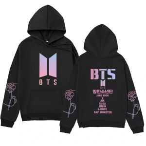 Bts unisex hættetrøje Casual hættetrøje Cosplay jakke Top W Black L