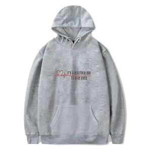 s Anatomy American Drama Intern Hættetrøje Pullover Grafisk Print Hættetrøjer Z X Grey S