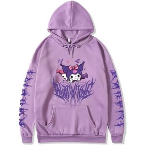 Sød Kuromi Cartoon Anime Hættetrøjer Weatshirt Kvinder Kawaii Pullover Hætteoverdele Cosplay Kostume Til Fans-G Purple S