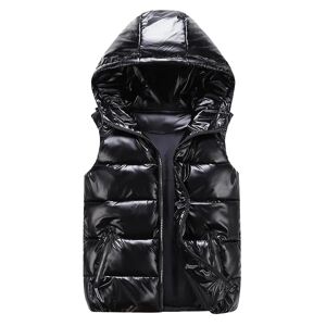 Sliktaa Unisex skinnende vandtæt ærmeløs jakke Letvægts puffervest Black 2XL