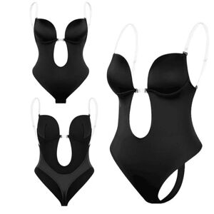 Kvinders Rygløse Hapewear Plunge V-hals Body Invisible Hape Black S