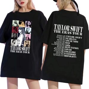 HeyMAN Taylor Swift The Eras Tour International Mænd Kvinder kort T-shirt rund krave trykt Black M