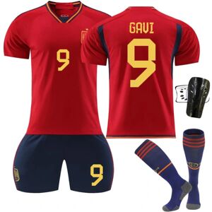22 23 VM Spanien Hjem Fodboldtrøje børnefodboldtrøje nummer 9 Gavi xs