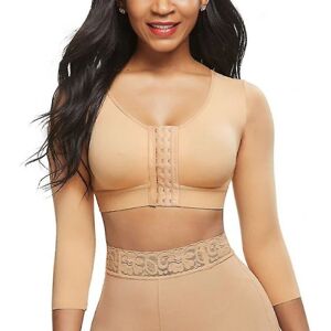 Dame Shapewear 3/4 ärm Arm Shaper Front Stängning Kompression BH Post Surgery Posture Corrector Linne BEIGE XXL