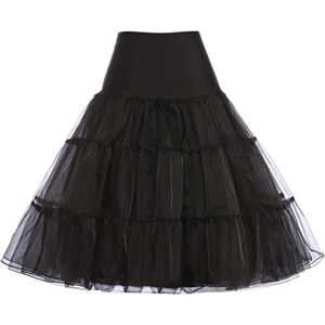 50-tals underkjol Rockabilly Dress Crinoline Tutu for kvinder Black S