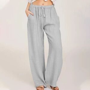 Xatilo Kvinder Casual Yoga Bukser Dame Sommer Løse bukser med brede ben gray,XL