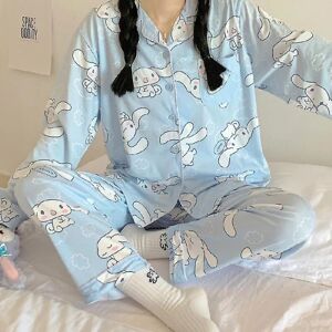 Sanrios Kawaii Pyjamas Cinnamoroll Sød tegnefilm koreansk sovesal Hjemmetøj Kærestegave - Perfet 80-100catty