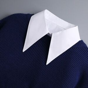 Kvinder piger falsk krave Aftagelig sweater skjorte All-Match spids hvid Stilfuld og alsidig Big collar White