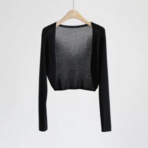 Strikket cardigan issilkesjal SORT Black