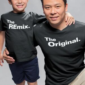 Highstreet Familie T-shirt - The Original The remix Far Mor & barn The REmix : 104cl 4år