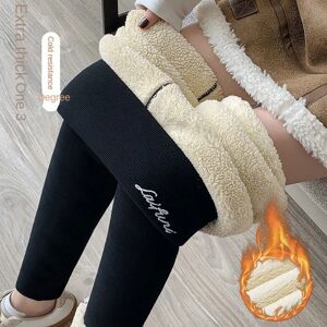 Winter Thicken Leggings Uld Fleecebukser SORT M BLACK M