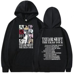 YIXI Unisex Taylor Swift The Eras Tour Hættetrøjer Hættetrøje Pullover Toppe Casual Bluser Black M