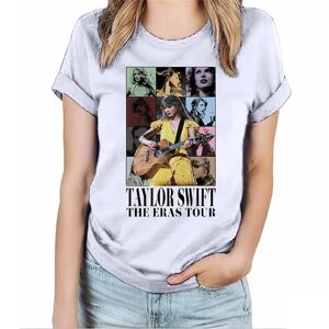 Taylor Swift The Eras Tour Trykt T-shirt Kortærmede Bluse Skjorter Tee Musik Koncertoverdele Til Ungdom Voksne Kvinder Mænd Fans Swiftie White M