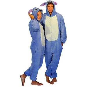 Stitch Blue Pink Unisex Onesie Kigurumi Fancy Dress Kostume Hættetrøjer Pyjamas_f W A Stitch Blue S(150CM-160CM)