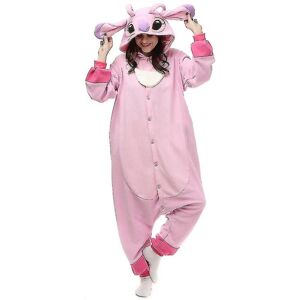 Stitch Pyjamas Anime tegneserie nattøjsdragt Jumpsuit Pink XL