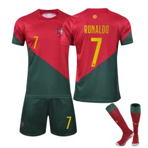 PIKACHU Fotbollskläder för män och kvinnor Portugal landslagsuniform Ronaldo print på bagsiden T-shirt Byxstrumpor S zdq