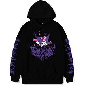 Sød Kuromi Cartoon Anime Hættetrøjer Weatshirt Kvinder Kawaii Pullover Hætteoverdele Cosplay Kostume Til Fans-G Black S