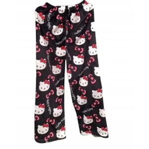 Tegnefilm HelloKitty flannel pyjamas Plys og tyk isolering pyjamas til kvinder - Black - Pink M